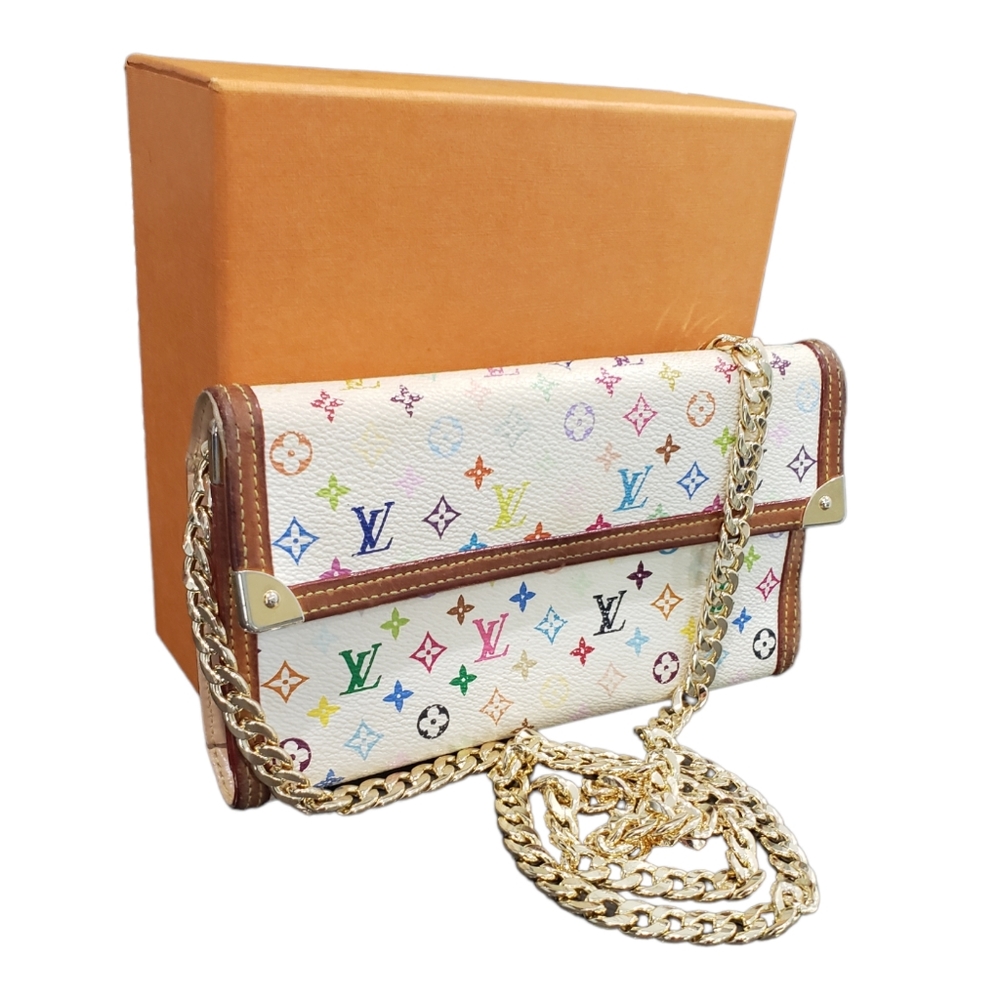 #03 Louis Vuitton Multicolor Porte Tresor Wallet Crossbody Takashi Murak…